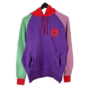 Mens Y2K Teddy Fresh Colorblock Streetwear Box Logo Pullover Hoodie Size S
